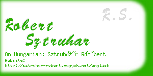 robert sztruhar business card